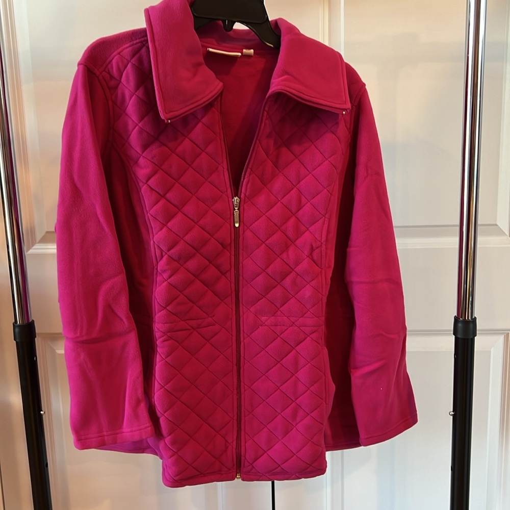 D & Co. Women's Pink/Fall Pink Fleece Jacket NWT